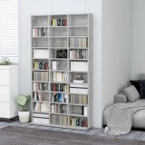 vidaXL Dulap CD/DVD Gri Beton 102x16x177.5 cm Lemn Compozit - Raft Colectie Muzica, Filme, Documente - Design Modern si Functional