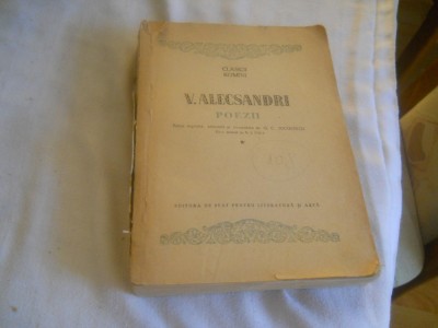 Poezii Vasile Alecsandri vol.. ESPLA, 1954, completa, fara coperti foto
