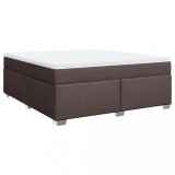 Cumpara ieftin Pat continental cu saltea maro inchis 180x200cm material textil