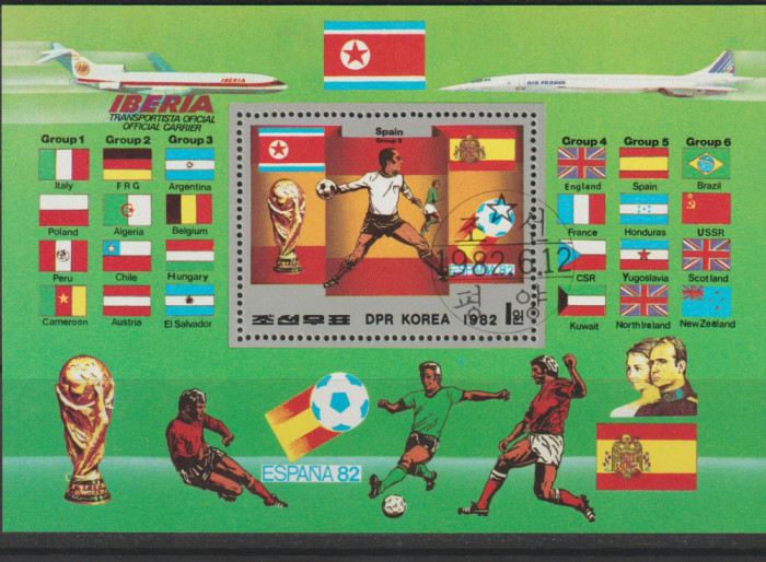 Korea de Nord 1982 , Sport - Campionatul Mondial de Fotbal ,,Spania 1982,,
