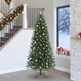 vidaXL Brad de Crăciun artificial cu 300 LED Verde 240 cm PE și PVC 3397382