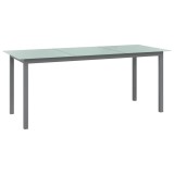 Cumpara ieftin Masa de gradina, gri deschis, 190x90x74 cm, aluminiu si sticla
