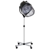 HOMCOM Cască de Uscat Părul cu &Icirc;nălțime Reglabilă, Cască pentru Păr cu Timer și Roți Pivotante, 65x65x115-165 cm, Negru | Aosom Romania