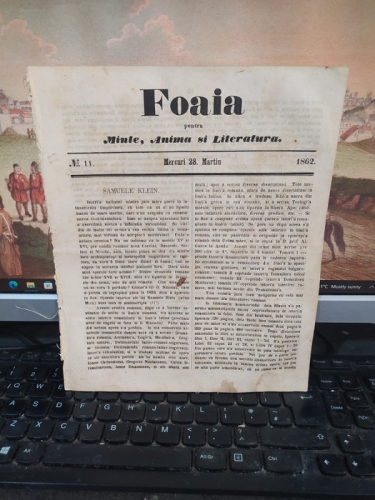 Foaia pentru Minte, Inimă și Literatură, nr. 11, 28 Martie 1862 Samuil Klein 081