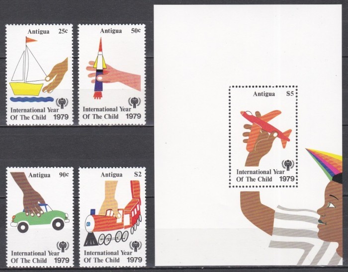 Antigua 1979 - Anul Internațional al Copilului, Serie + Colita, MNH