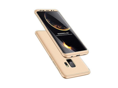 Husa Telefon Plastic Samsung Galaxy S9+ g965 360 Full Cover Gold foto