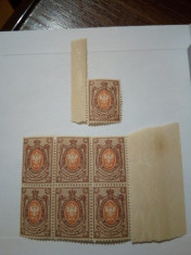 Bloc de 6 timbre nestampilate Rusia 1909 MNH foto