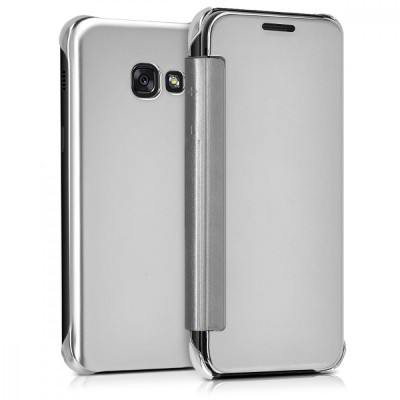 Husa pentru Samsung Galaxy A3 (2017), Piele ecologica, Gri, 40869.42 foto