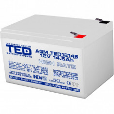 Acumulator AGM VRLA 12V 14,5A High Rate 151mm x 98mm x h 95mm F2 TED Battery Expert Holland TED002792 (4) SafetyGuard Surveillance