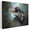 Tablou canvas femeie salt dans hip-hop albastru, maro, negru 1246 Tablou canvas pe panza CU RAMA 40x60 cm