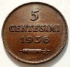 A.014 SAN MARINO 5 CENTESIMI 1936, Europa, Bronz