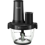 Tocator Philips Seria 5000 HR1507/00, 650W, 2l, 4 viteze, Tehnologie PowerChop, Lame otel inoxidabil, Negru