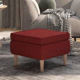 VidaXL Scaun cu picioare din lemn, roșu vin, material textil