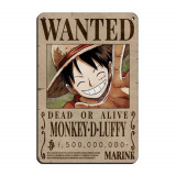 Poster de Metal One Piece - Luffy Wanted New World (28x38)