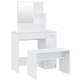 Cumpara ieftin Set masuta de toaleta, alb extralucios, 86,5x35x136 cm