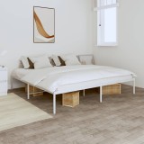 Cumpara ieftin Cadru pat metalic, alb, 200x200 cm