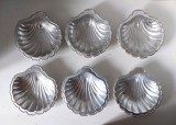 Set 6 farfurii mici / forme de aluminiu scoica, 12x12cm