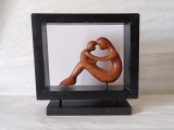 Sculptura abstracta din lemn, Mama si copilul
