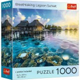 PUZZLE TREFL 1000 COLECTIA SUA APUS DE SOARE ULUITOR PE LAGUNA POSTER INCLUS