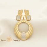 Cumpara ieftin Set Cercurile Puterii , Set bijuterii placat cu aur 14K cu cristale zirconia