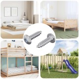 vidaXL Șurub 2 pcs Argintiu M4 x 16 mm Oțel 864517