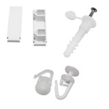 Cumpara ieftin Set accesorii pentru sina de perdea 1.5 m (30 inele + 5 dibluri + 5 holsuruburi + 2 capete de capat) ACP1,5