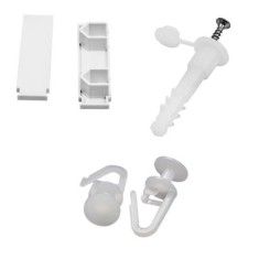 Set accesorii pentru sina de perdea 1.5 m (30 inele + 5 dibluri + 5 holsuruburi + 2 capete de capat) - TE-MA ACP1,5