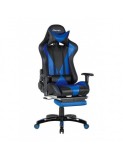 Scaun gaming GN90 Suzuka, suport lombar, perna tetiera, cotiere reglabile, rotativ, mecanism multiblock, 150 kg, negru/albastru