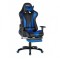 Scaun gaming GN90 Suzuka, suport lombar, perna tetiera, cotiere reglabile, rotativ, mecanism multiblock, 150 kg, negru/albastru