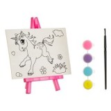 Set de Pictura cu Sevalet si Tablou din Lemn cu Unicorn, 7 Piese, CMCLASS