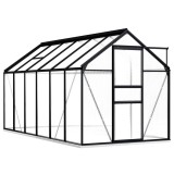 Seră cu cadru de bază, antracit, 7,03 m&sup2;, aluminiu