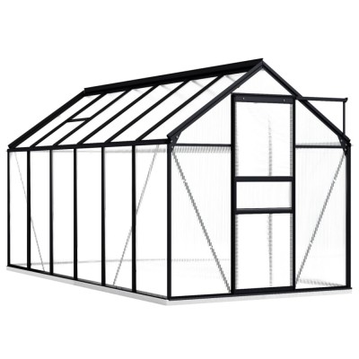 Seră cu cadru de bază, antracit, 7,03 m&amp;sup2;, aluminiu foto