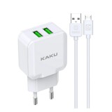 Cumpara ieftin Incarcator Retea Kakusiga KSC-414 10W 2.4A 2xUSB-A cu cablu tip Lightning, Alb