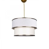 Cumpara ieftin Lustra cu o singura lumina PWL-1089, E27 alb murdar-crem-auriu, 30x70 cm