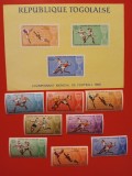 TOGO, FOTBAL - BLOC + SERIE COMPLETĂ MNH