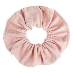 Elastic de Păr, Catifelat Ribbed, Culoare Roz Pal