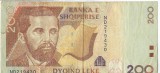 Bancnota 200 leke 2001, cu ruptura - Albania
