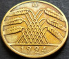 Moneda istorica 10 RENTENPFENNIG - GERMANIA, anul 1924 * cod 4656 - Litera A, Europa
