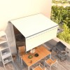VidaXL Copertină retractabilă automat cu stor, crem, 3,5x2,5 m