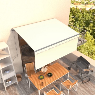 vidaXL Copertină retractabilă automat cu stor, crem, 3,5x2,5 m foto