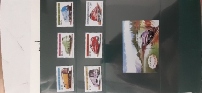 Benin-tranport,locomotive ,trenuri-serie completa si colita nestampilate MNH-(T2)