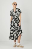 Medicine rochie culoarea negru, midi, dreaptă