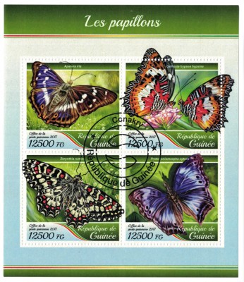 GUINEEA 2017 - Fluturi / set complet - colita + bloc ( 2 imagini) foto