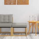 vidaXL Taburet Exterior Lemn Acacia Alb Textilene Rezistent Intemperii Gradina Confortabil