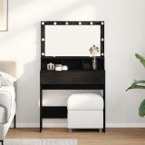 vidaXL Masă de Machiaj Stejar negru 80 x 41 x 134.5 cm Lemn compozit