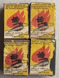 1980 Atentie la incendii - lot 4 cutii chibrituri romanesti din lemn