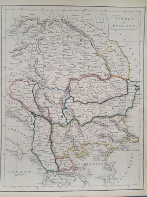 Harta a Europei de Sud-Est, tiparita in anul 1840 foto