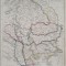 Harta a Europei de Sud-Est, tiparita in anul 1840