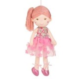 Papusa Textila Balerina cu Rochie Tutu Roz, 55 cm, CMCLASS
