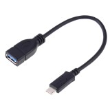 Adaptor OTG USB la USB Type-C OEM, 0.2 m, Negru